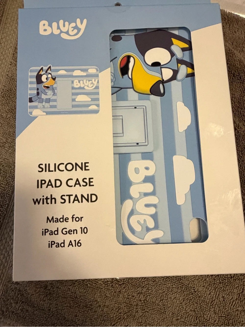 Light Blue Silicone iPad Case with Stand for iPad Gen 10 New